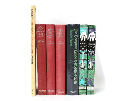 TOLKIEN, JRR: 1- The Road Goes Ever On. Unwin, 1968, 1st. edn. DW (30s), 4to. (tear to DW); 2- The Lord of the Rings, 3 vols.