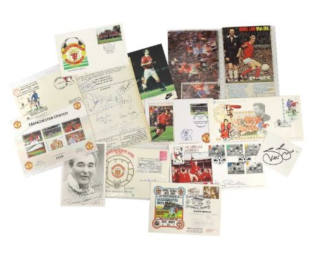 Manchester United: A large collection of Signed first day covers &amp; photographs, including: Matt Busby; Jack Charlton; Eri