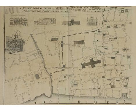LONDON PLAN: VERTUE, George; John LEAKE: An exact Surveigh of the streets, lanes and churches comprehend within the ruins of 
