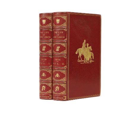 FINE BINDING, EXTRA ILLUSTRATED COPY: John Leech, his life and works by W P Frith. 2 vols. With an extra c60 plates, many han