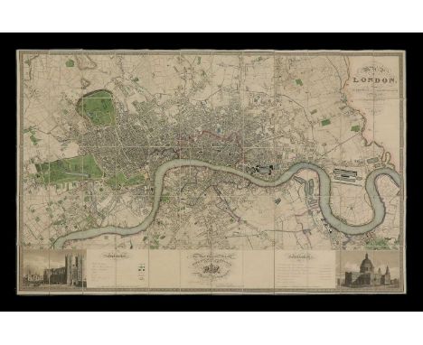 LONDON MAP: GREENWOOD, John &amp; Christopher: Map of London from Actual Survey Made in the Years 1824, 1825 &amp; 1826. Publ