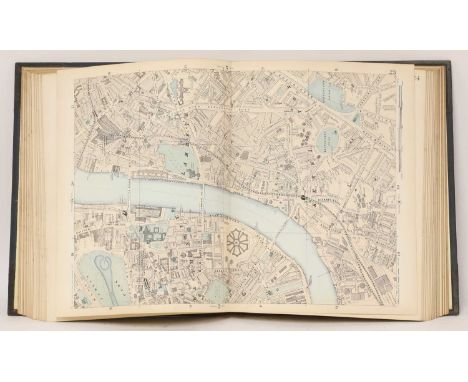 LONDON ATLAS: BACON, George: New Large-Scale Ordnance Atlas of London &amp; Suburbs with Supplementary Maps..., No date, C.18