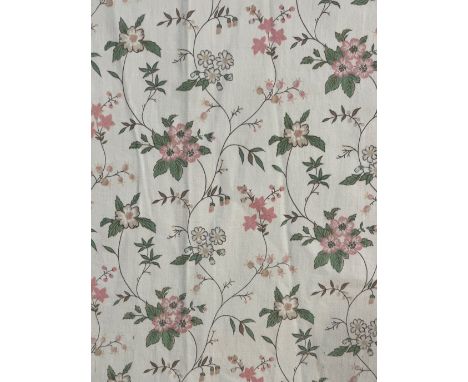 Two pairs of pretty vintage curtains, together with a pair of Christy curtains. Vintage curtains: white, pink and green trail