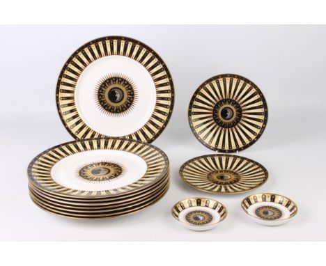 A set of eight Royal Worcester 'Celebration 2001 Collection' plates commemorating the factory's 250th anniversary - 31 cm dia