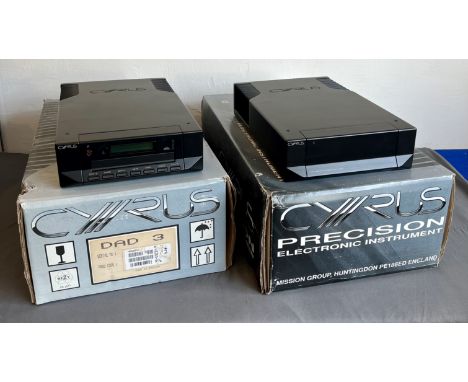 A Mission Cyrus PSX-R Fully Regulated Intelligent Power Supply hi-fi stereo component - together with a Mission Cyrus dAD 3 C