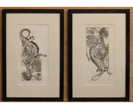 SBB (late 20th century) - a pair of etchings, 'Going Up' and 'Coming Down', each signed, titled and numbered from an edition 