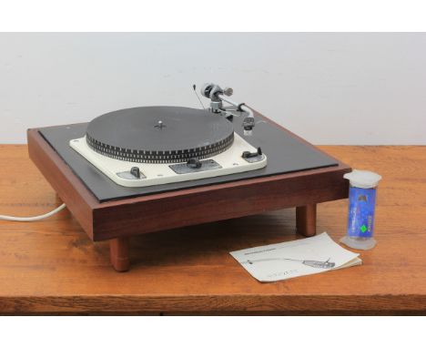 A Garrard Model 301 Transcription Motor turntable record player - in a later mahogany plinth with SME 3009 tonearm with Shure