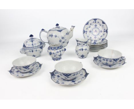 A part Royal Copenhagen blue &amp; white tea service (some a/f)