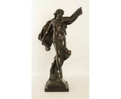 A bronze-finished Art Nouveau style sculpture, 'La Grace' after Eugene Marioton - by Austin Products, impressed factory marks