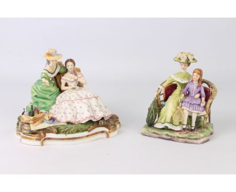 Two Royal Worcester 'Victorian Series' figures modelled by Ronald van Ruyckevelt: 'The Picnic', c.1968, 16.5 cm high 'Charlot
