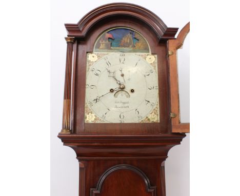 An early 19th century mahogany eight-day longcase clock by George Suggate of Halesworth with rocking ship automata - the bell