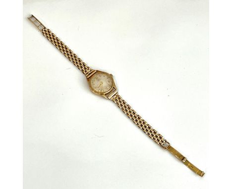 A 1960s ladies 9ct gold Omega manual wind bracelet watch - with 9ct bracelet, the 19mm case and braclet hallmarked Birmingham