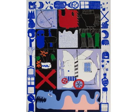 Christian SILVAIN (1950) Silkscreen Vol de nuit 1998 Zeefdruk 'Vol de nuit' 1998. 100 x 73 cm