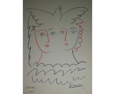 Pablo Picasso (1881-1973) Lithograph 33/300. Signed in the plate. Lithografie 33/300, gesigneerd in de plaat. 40.5 x 29.5 cm