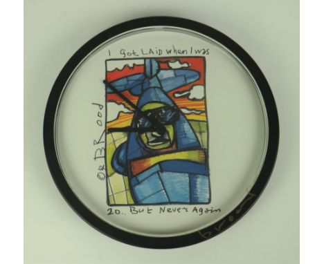 Herman Brood (1946-2001) Hermand Brood - clock I got Laid when I was 20.. But Never Again Signed. Een klok van Herman Brood, 