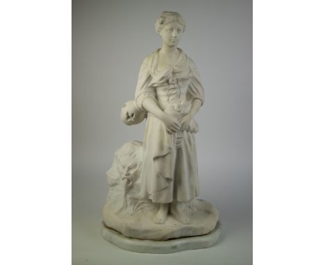 Charles R. Faggioni (XIX-XX) Marble sculpture. Signed. Marmeren sculptuur, gesigneerd. H 72 cm