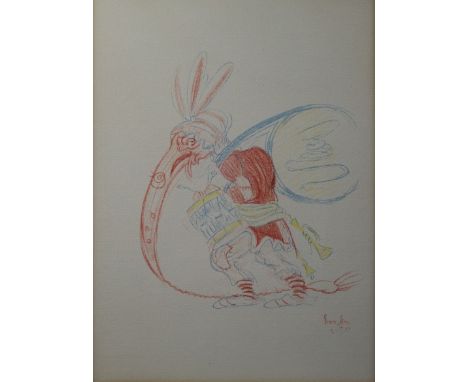 James Ensor (1860-1949) Titled 'Le pituiton au long nez'. La gamme d'amour. Lithograph T150/8 Getitled 'Le pituiton au long n