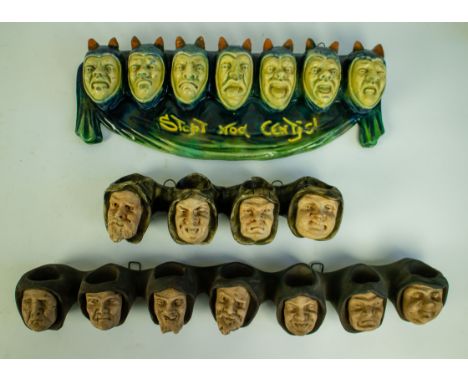 Flemish earthenware Vande Voorde Bruges pottery Vande Voorde i.a.. pipe rack the seven deadly sins mentionned in book Brugs a