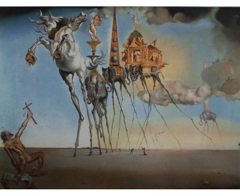 Salvador Dali (1904-1989) Lithograph after work 'La tentation de St Antoine' numbered CDLVII/MM. With stamp and signature in 