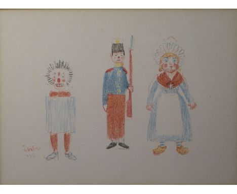 James Ensor (1860-1949) Titled 'Le Diable, le poupé et le soldat. La gamme d'amour Lithograph T140/21 Getitled 'Le Diable, le