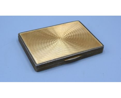 A George V Silver Gilt and Enamel Card Case by Asprey, London 1933, 6 x 8 cms 