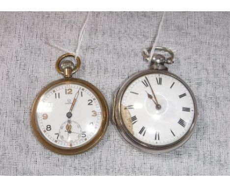 A REGENCY SILVER PAIR-CASED POCKET WATCH, the movement engraved 'B.Smart, London' with an enamel dial, the outer case contain