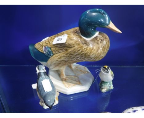 A BESWICK MALLARD DUCK and two other Beswick ceramic birds (3)