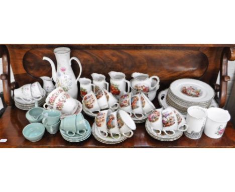 A CONTINENTAL CERAMIC COFFEE SET decorated with scenes after Angelica Kaufman and similar ceramics