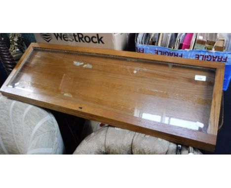 A LIGHT OAK TABLE TOP COLLECTORS DISPLAY CABINET with glazed top