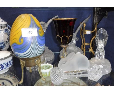 A COLLECTION OF GLASS STUDIES OF ANIMALS and similar glassware