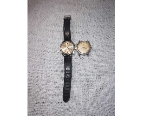 A GENTLEMAN'S VINTAGE OMEGA AUTOMATIC WRISTWATCH in a steel case and one other Eterna Matic wristwatch (2)