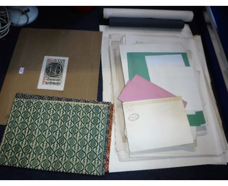 A COLLECTION OF VINTAGE ARTIST'S PAPERS including Bristol Board, handmade papers and block printed decorative papers