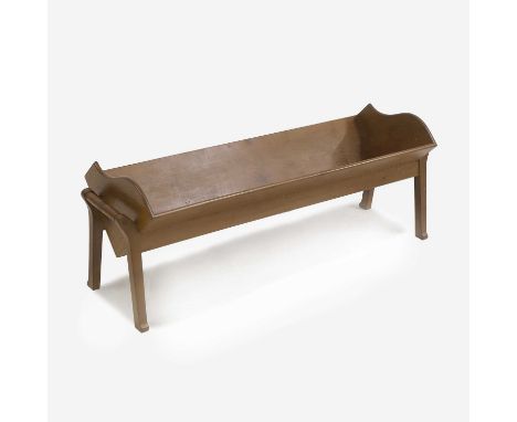 ▲ Attributed to Edward Barnsley (1900-1987), a yew-wood book trough,95cm wide32cm deep34cm high
