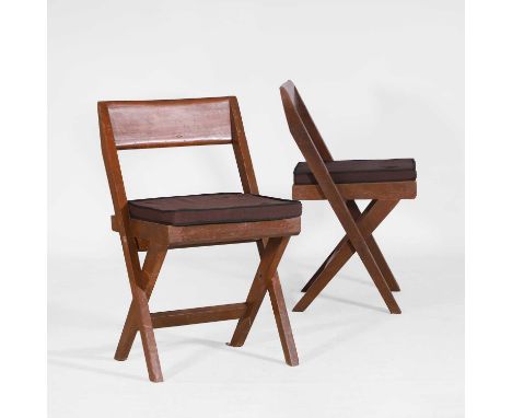 Pierre Jeanneret (Swiss, 1896-1967), a pair of 'Library' chairs, model no. 'PJ-SI-51-A', designed for the High Court and Punj