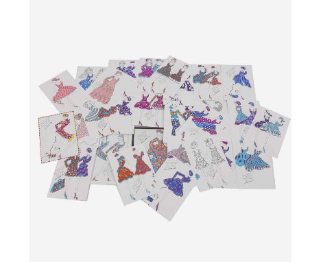 ▲ Roz Jennings (b.1952)  fashion illustrations for Laura Ashley, comprising a folio of 29 unframed fashion illustrations toge