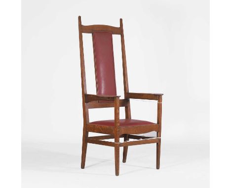 Charles F A Voysey (1857-1941), an oak 'Essex' armchair, c.1900, designed for the Essex &amp; Suffolk Equitable Insurance Soc