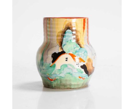 Clarice Cliff (1899-1972), a 'Forest Glen' pottery vase, c.1930, printed marks,11.5cm highCondition ReportStructurally sound.