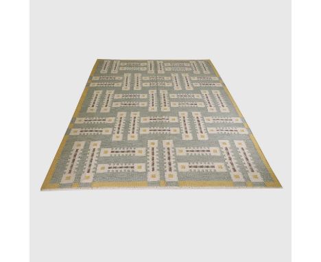 Scandinavian, a flat-weave wool carpet of Scandinavian design, of recent manufacture, woven with repeating geometric motifs i