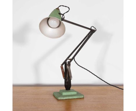 Anglepoise, an Anglepoise green 'No.1227' desk lamp, aluminium with a green moulded two-stepped base, stamped 'THE ANGLEPOISE