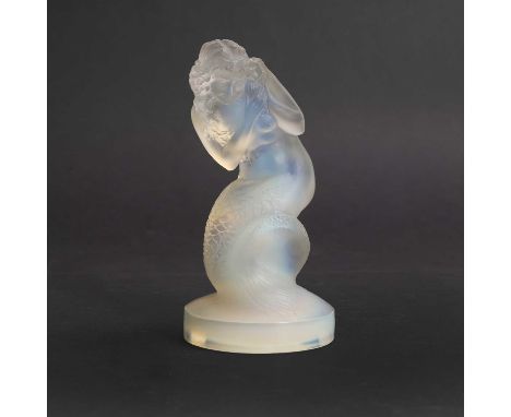 René Lalique (French, 1860-1945), a 'Naïade' paperweight, 'No. 832', designed in 1923, opalescent glass, relief-moulded 'R LA