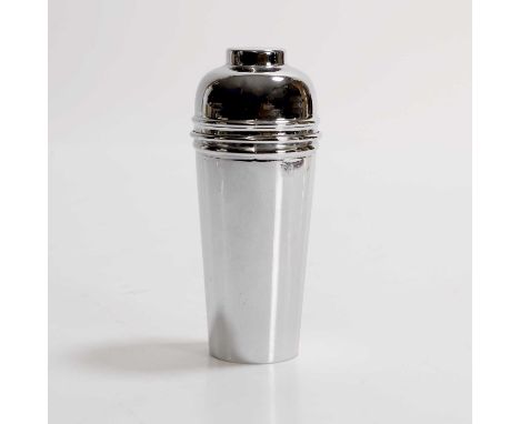 P H Vogel & Co., an Art Deco chrome and Bakelite 'Cherry' cocktail set, c.1950, comprising six cocktail sticks and a cocktail