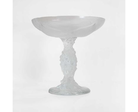 Lalique, a limited edition 'Coupe Abondance' glass tazza, c.2005, clear and frosted glass, engraved signature 'Lalique France