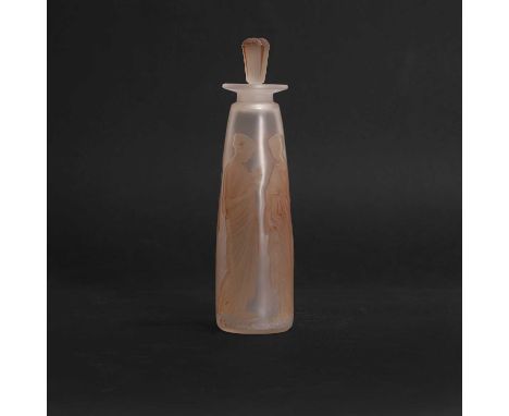 René Lalique (French, 1860-1945), an 'Ambre Antique' scent bottle, designed in 1910 for Coty, frosted and sepia stained glass