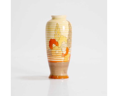 Clarice Cliff (1899-1972), a 'Capri' pottery vase, c.1930, of tapering form, printed marks,14.8cm highCondition ReportA coupl