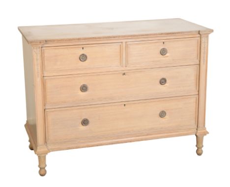 AN EDWARDIAN BLEACHED MAHOGANY CHEST IN GEORGE III STYLE 92cm high x 122xm wide x 58cm deepFrom The Estate of John Whitwell M