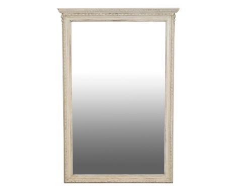 A MODERN WHITE-PAINTED MIRROR with a bevelled plate, 155.5cm high x 105cm wideFrom The Estate of John Whitwell MS, FRCS, 'Bag