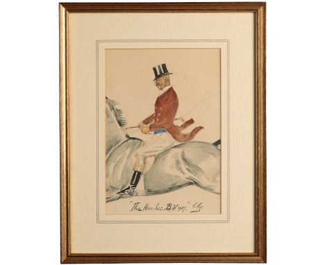 MONOGRAMMIST 'C.G.' 'The Hon. Sec. B.V. 1907" a mounted portrait of the Hon Sec of the Blackmore Vale Hunt, monogrammed lower