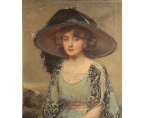 WILLIAM MOUAT LOUDAN (1868-1925) A portrait of Miss Florence Milner depicted half-length wearing a wide-brimmed hat, signed u