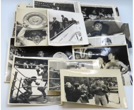 A selection (66) of various 1960's press association photographs including eight featuring Muhammad Ali, Billie Jean King, Ja