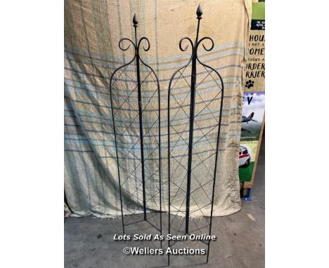 *PAIR OF TRI-FOLD LATTICE SPIRES - 180CM H / ITEM LOCATION: GUILDFORD, GU14SJ (WELLERS AUCTIONS), COLLECTION FOR THIS LOT WIL